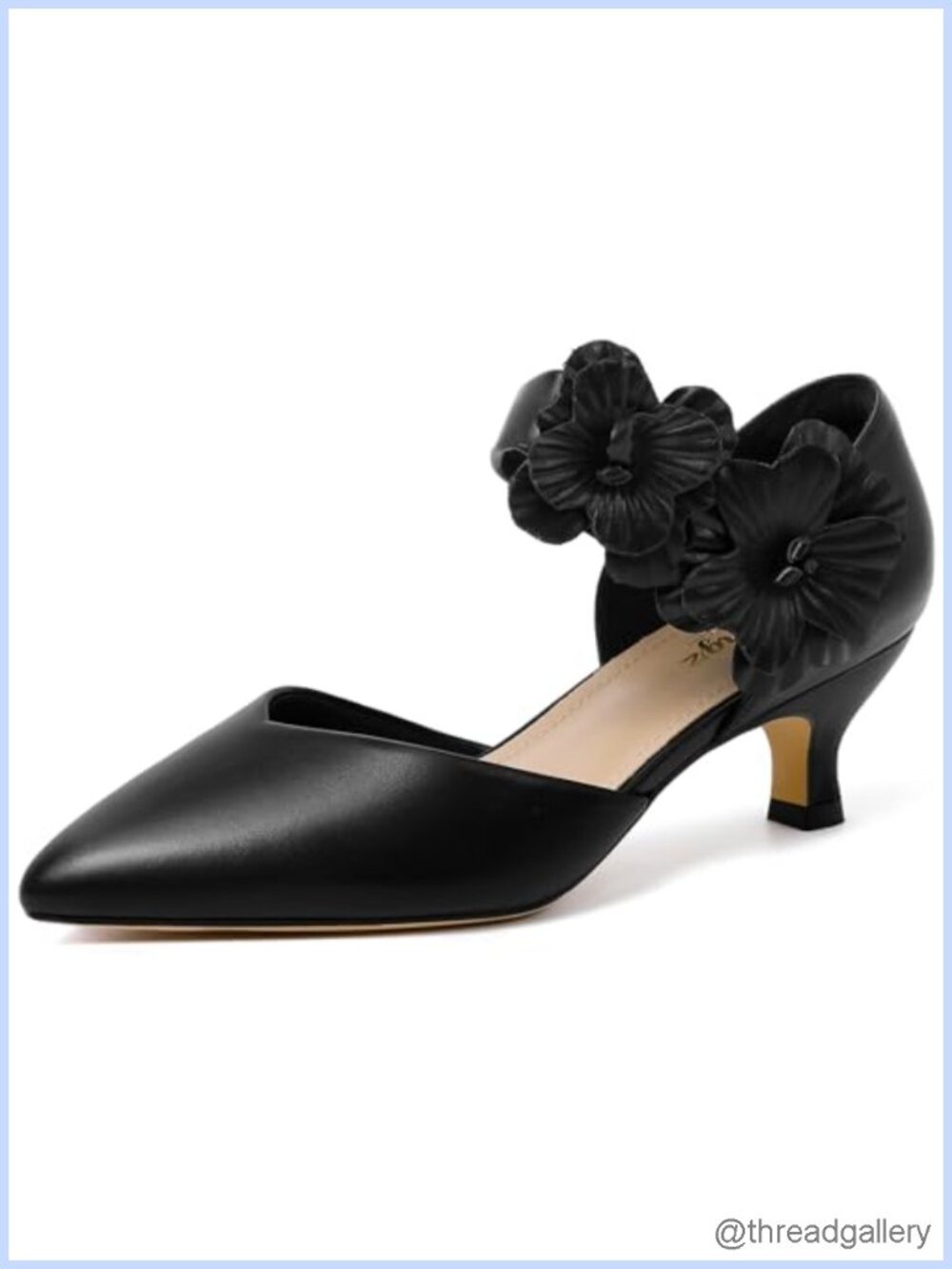 Kitten Heels Pointed Toe Ankle Strap Slip On Pumps Wedding Party Office